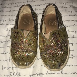 Toms Toddler Size 10 Glitter Shoes